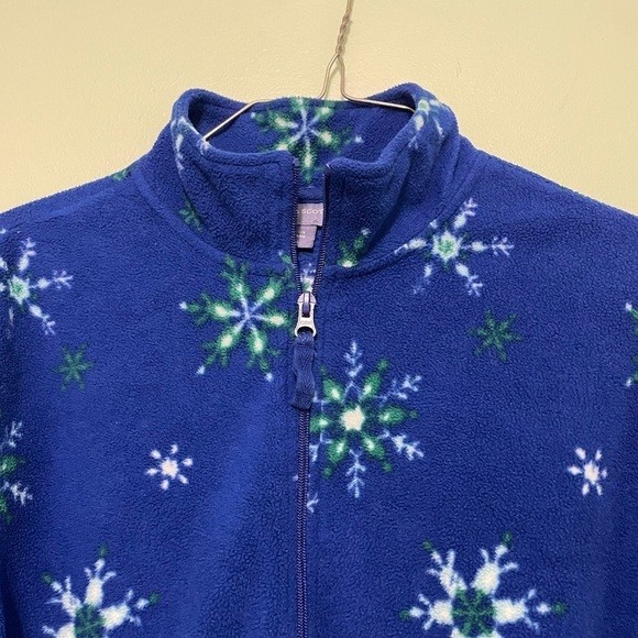 Laura Scott quarter zip, size L, light jacket w/snowflakes excellent condition - Picture 4 of 8
